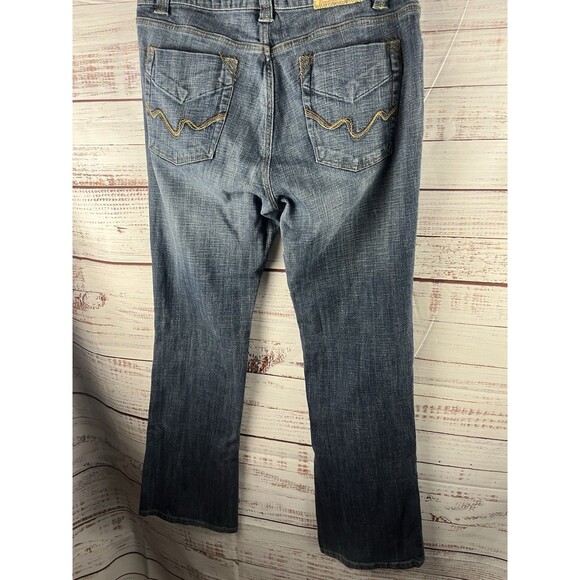 Department Of Peace Bootcut Jeans Womens 14 Blue Denim Cotton Stretch Dark Wash - Picture 2 of 10